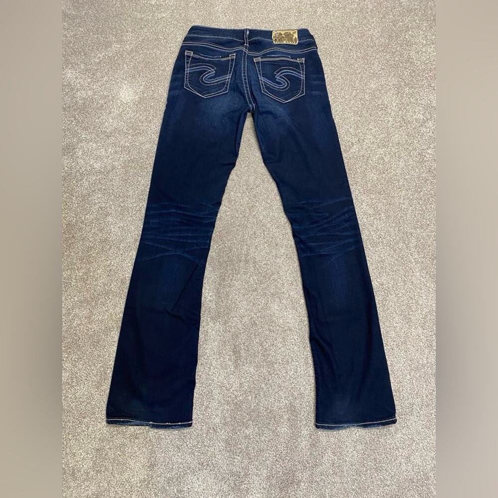 y2k 00s indie silver jeans Suki mid slim bootcut 28x33 dark wash indigo low rise